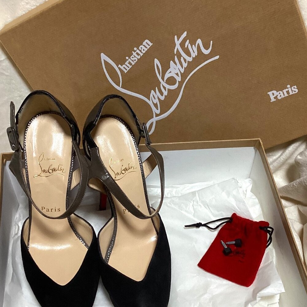 Christian Louboutin Paris Black Suede No.299 150 Platform Pumps